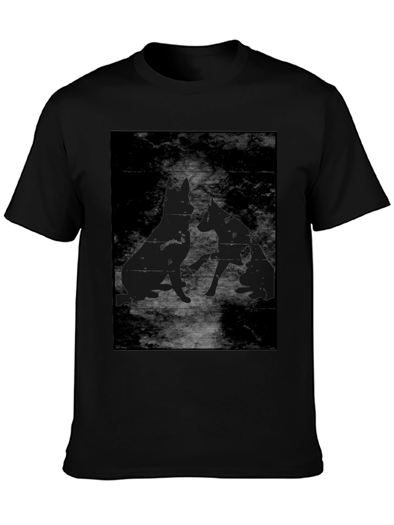 Black Dog Silhouette Graphic T-Shirt