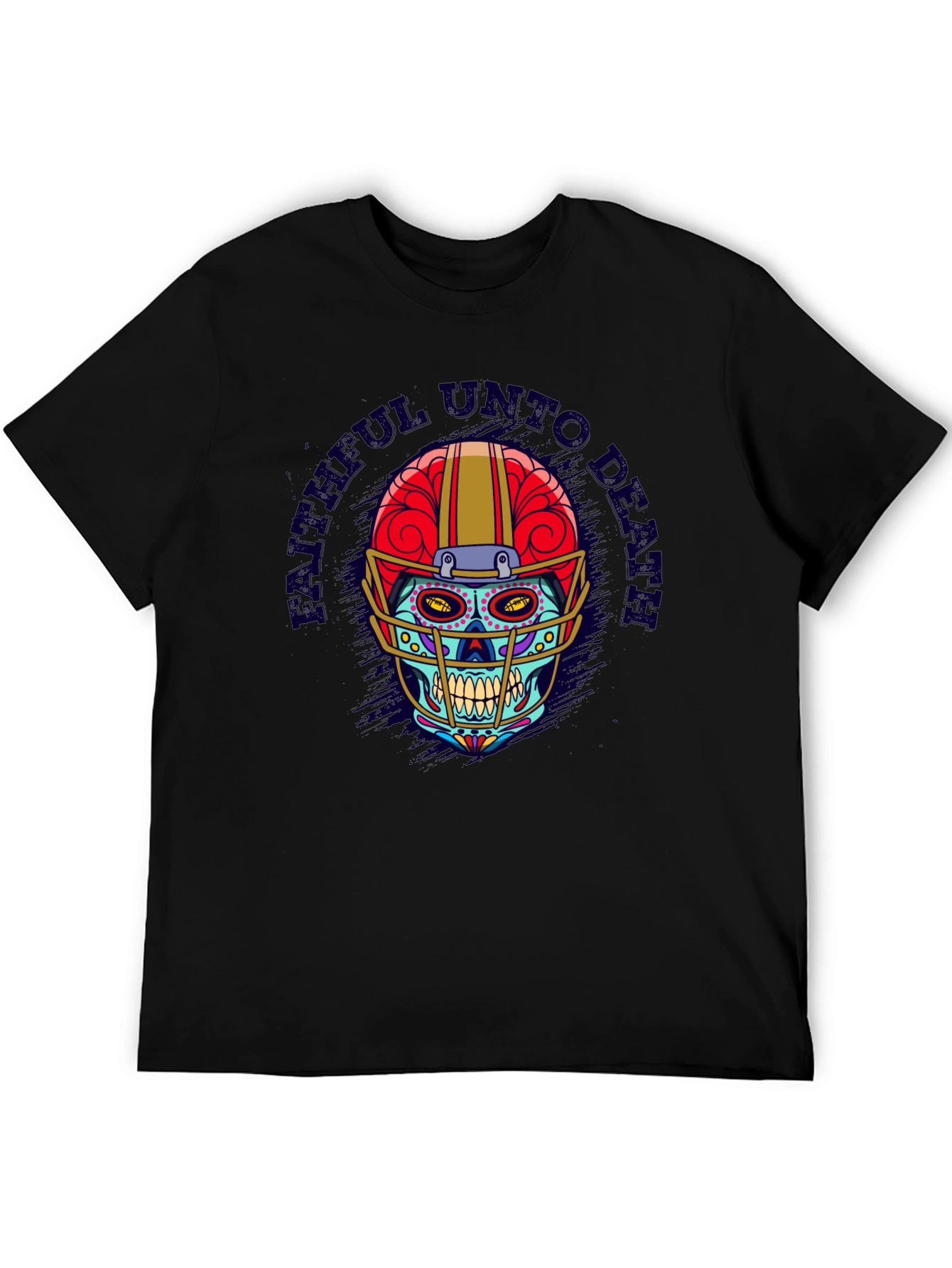 Faithful Unto Death Football Skull T-Shirt