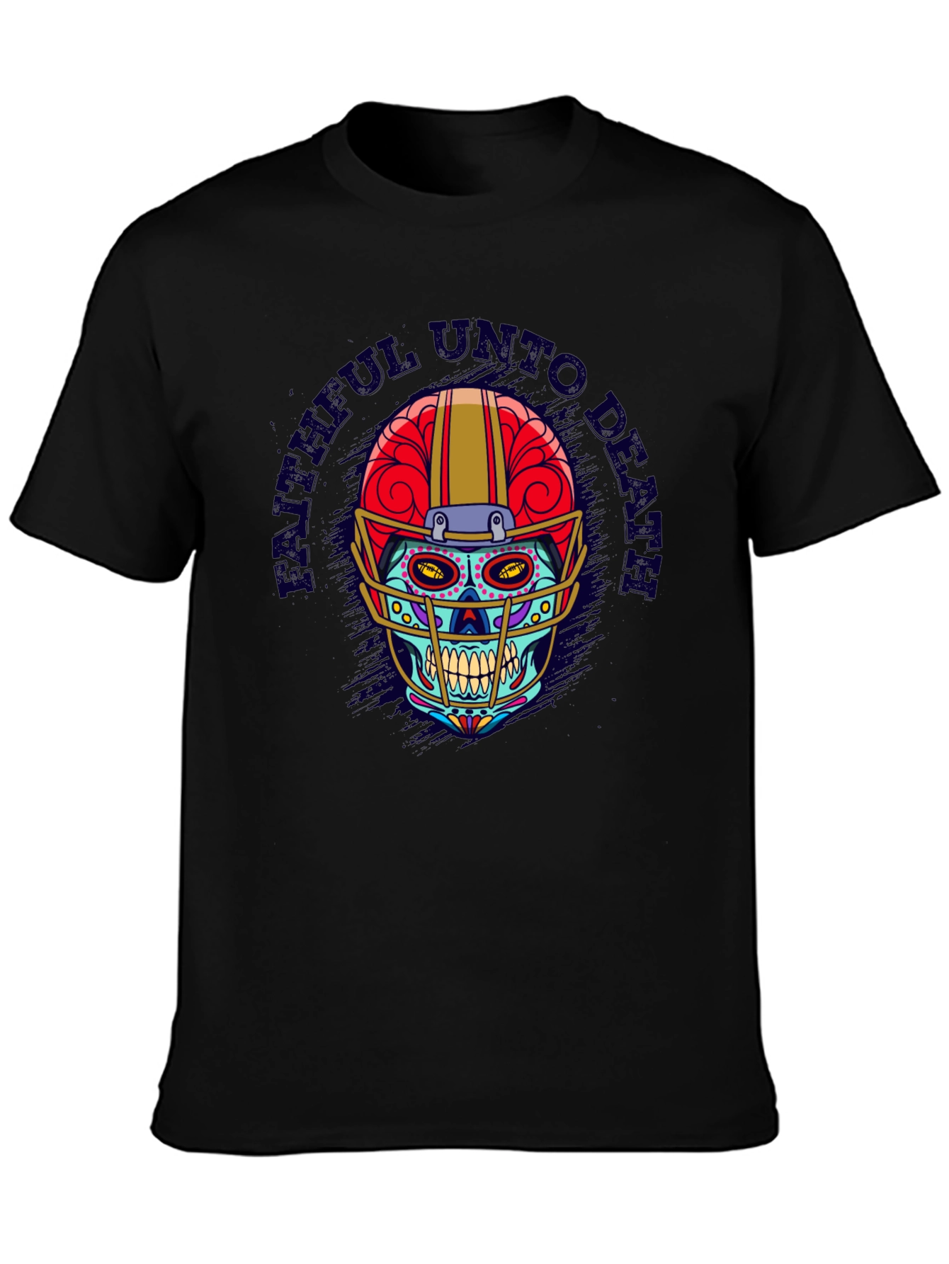 Faithful Unto Death Football Skull T-Shirt