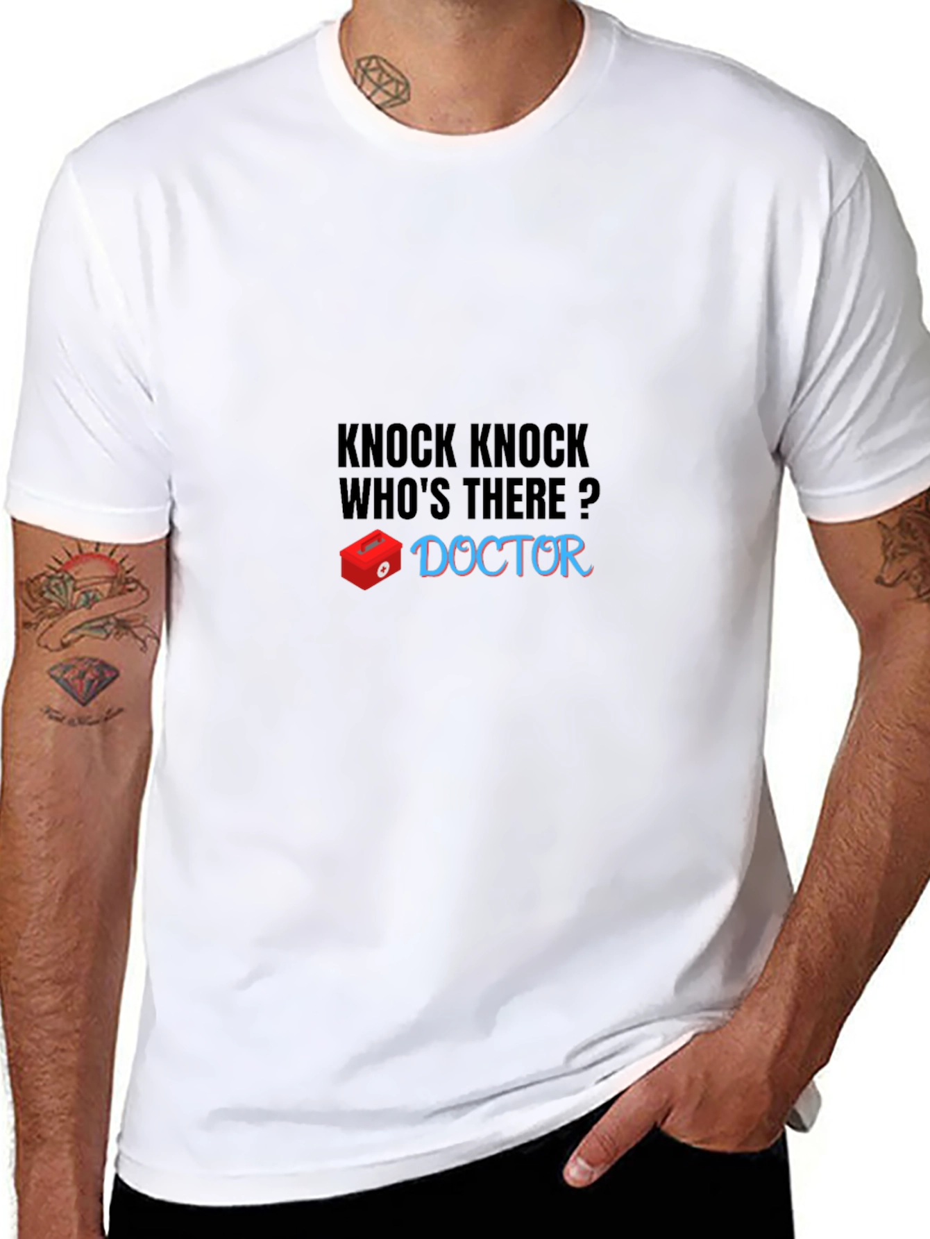 Knock Knock Doctor Joke Black T-Shirt