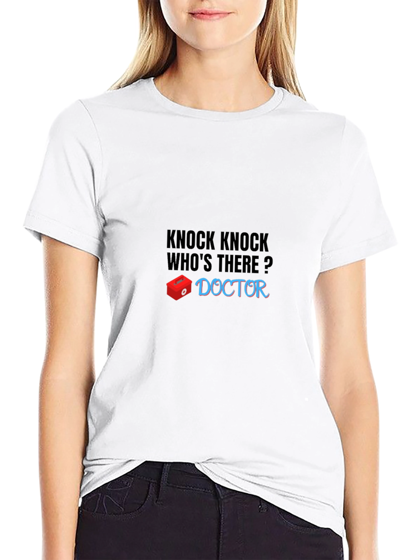 Knock Knock Doctor Joke Black T-Shirt