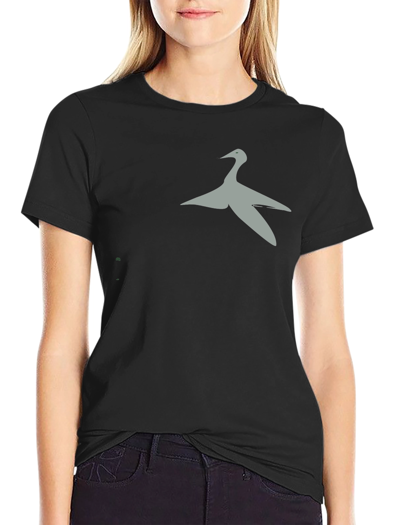 Stylish Bird Graphic Black T-Shirt