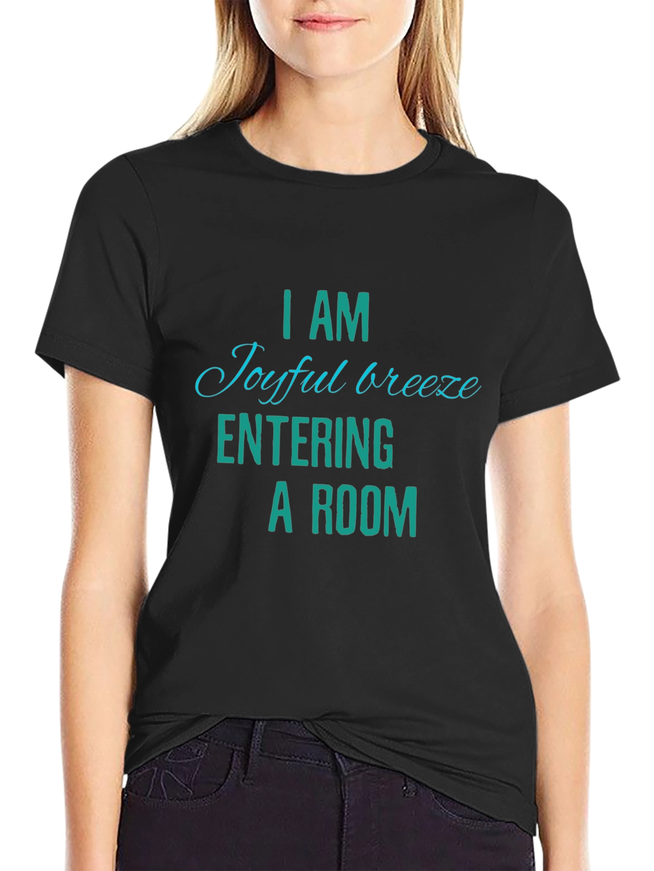 Joyful Breeze Tee - Black Novelty T-Shirt