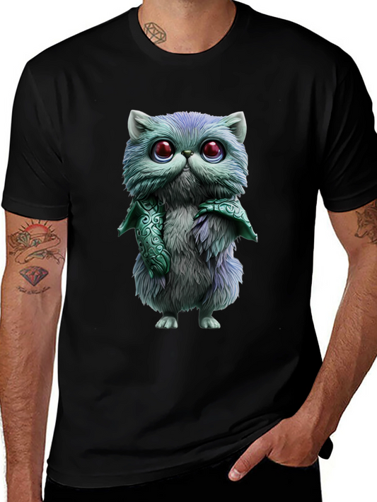 Whimsical Feline T-Shirt - Cute Cartoon Cat Design