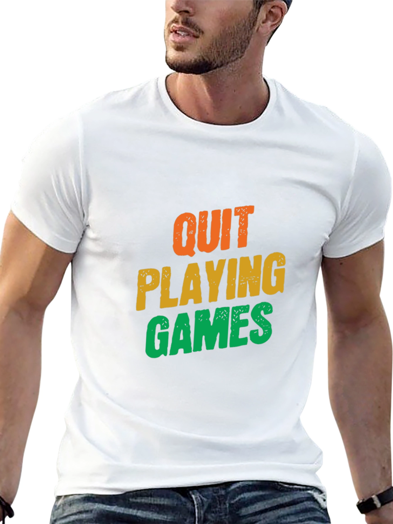 Quit Playing Games Graphic Tee - Black