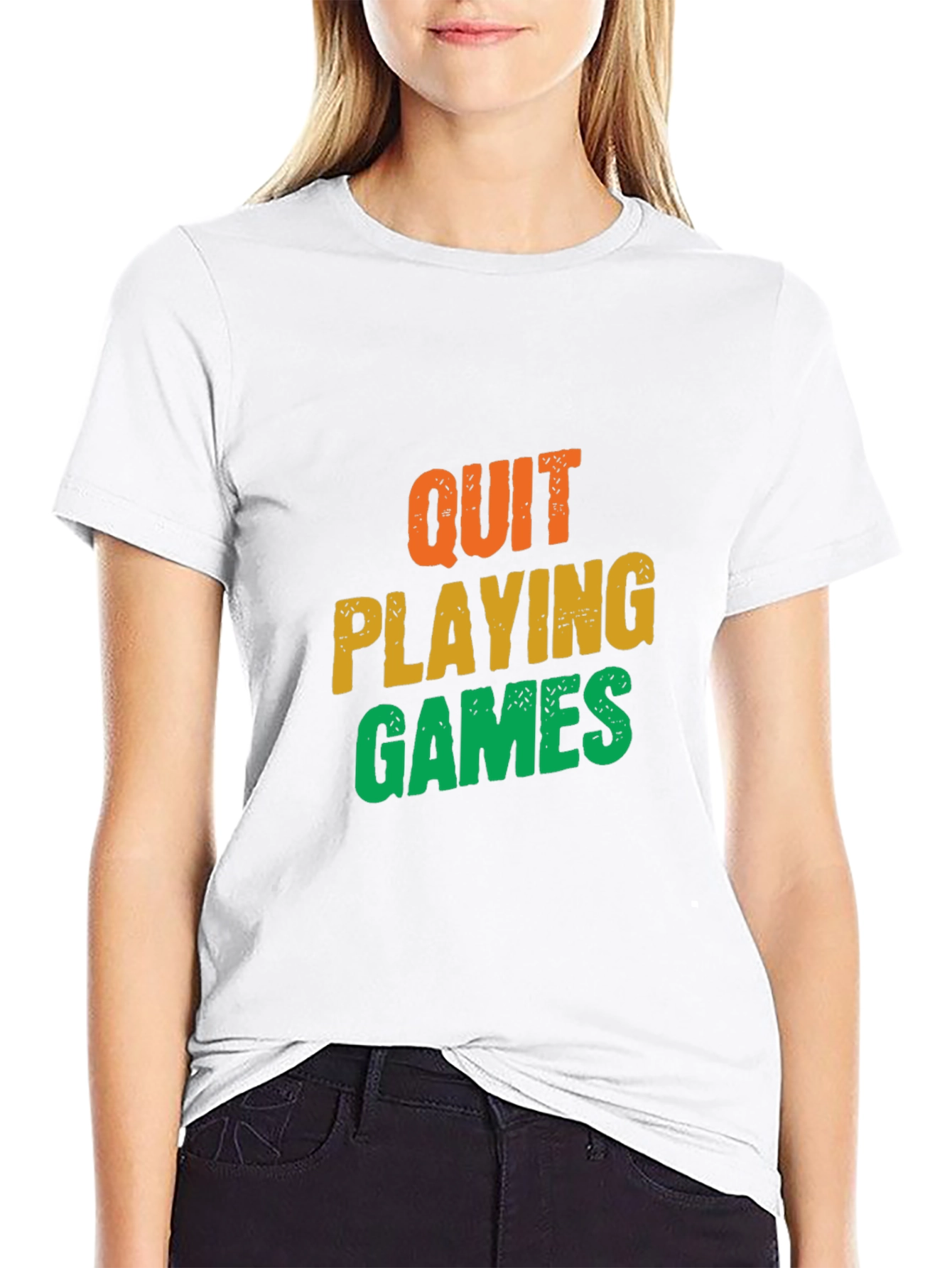 Quit Playing Games Graphic Tee - Black