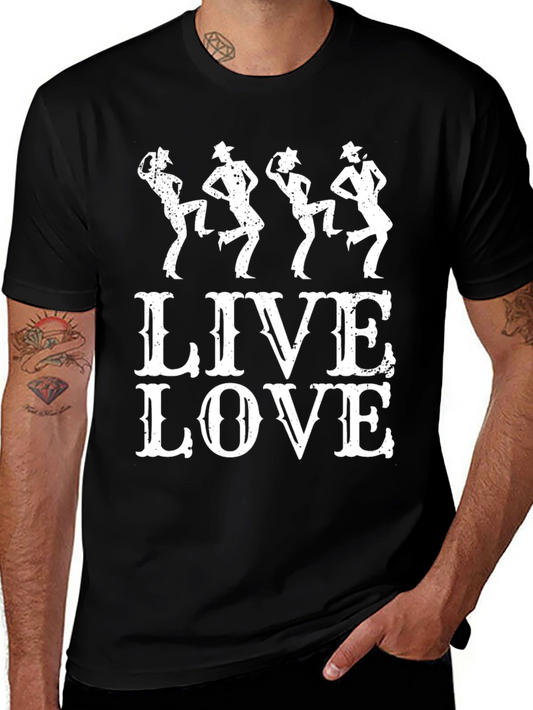 Live Love Line Dance T-Shirt - Cotton Blend Short Sleeve
