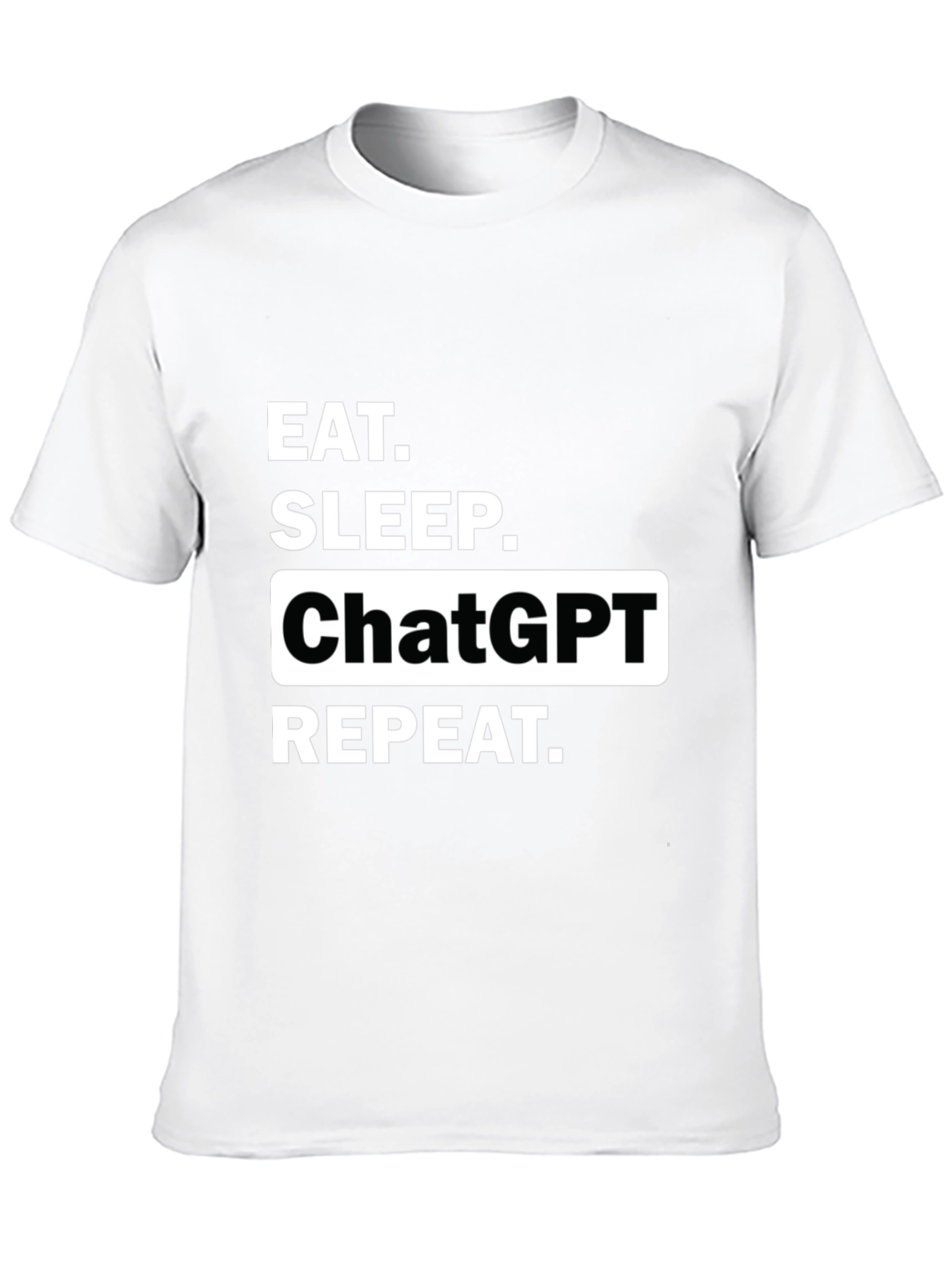 Eat Sleep ChatGPT Repeat Black T-Shirt