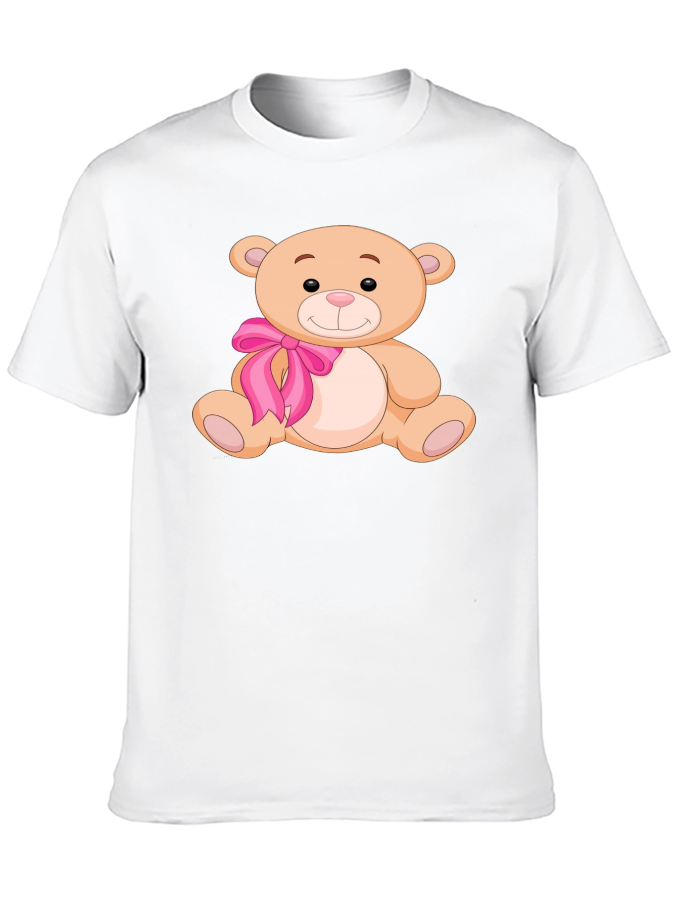 Cute Teddy Bear Graphic Tee - Mens Black T-Shirt