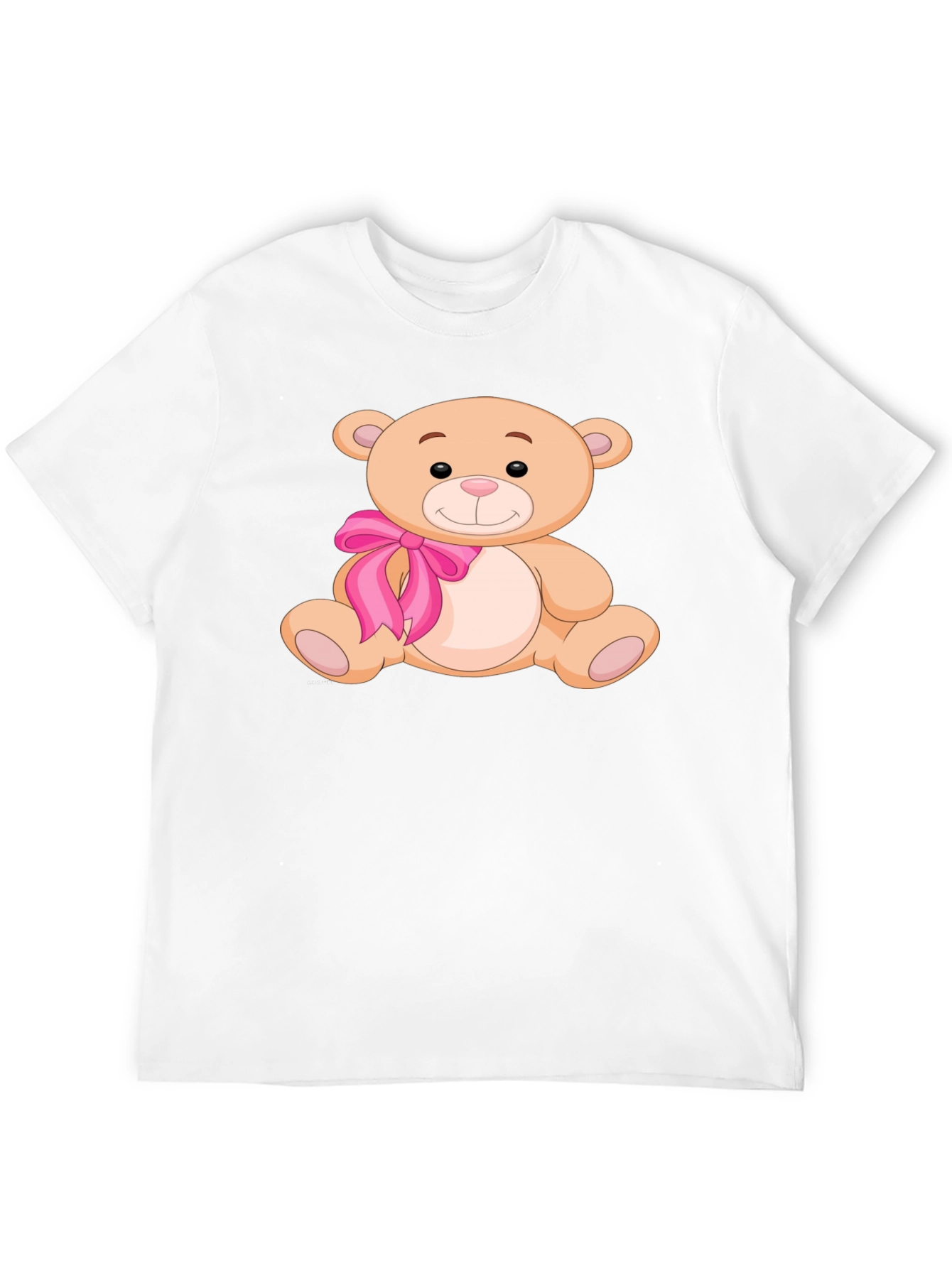 Cute Teddy Bear Graphic Tee - Mens Black T-Shirt