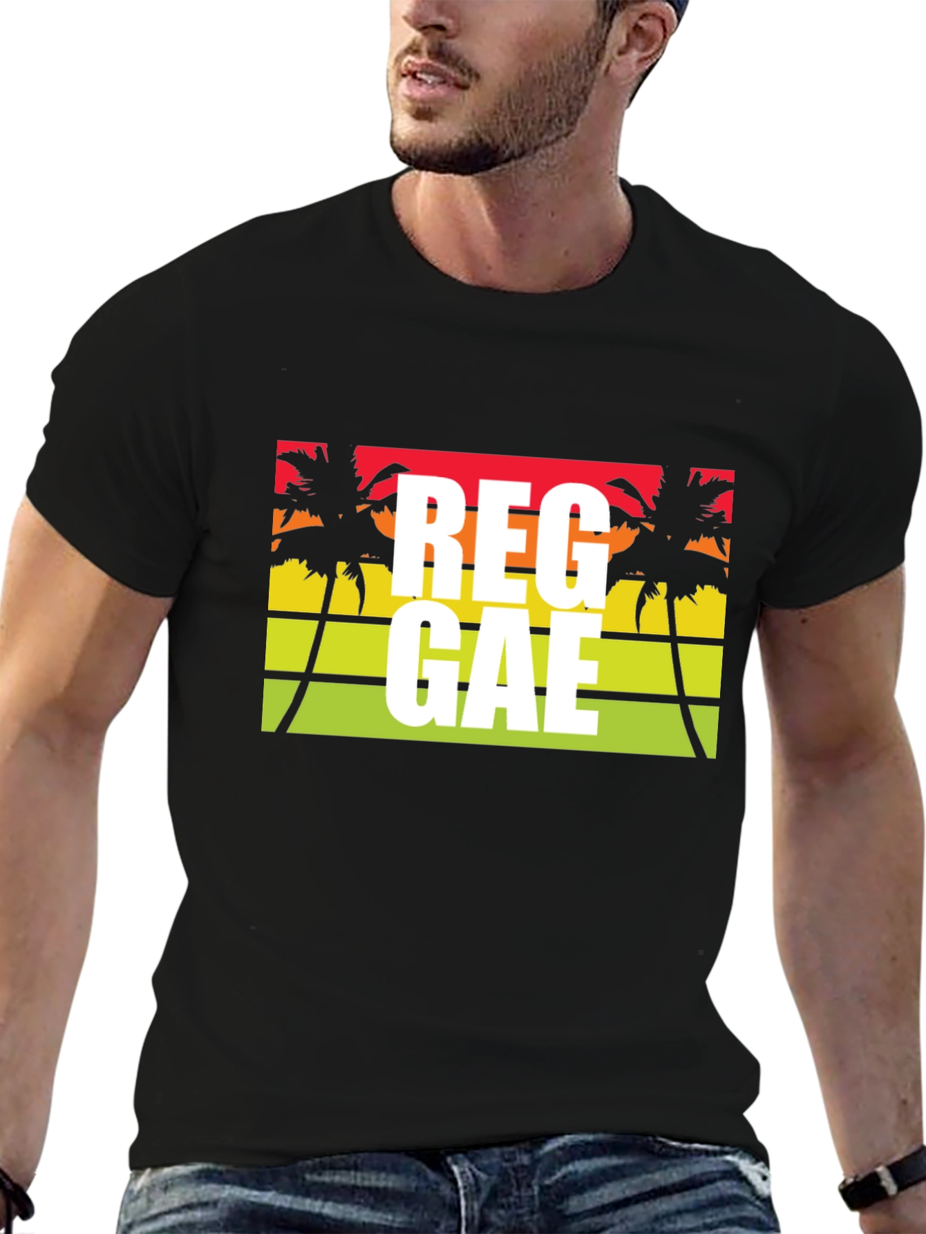 Reggae Palm Tree Graphic T-Shirt