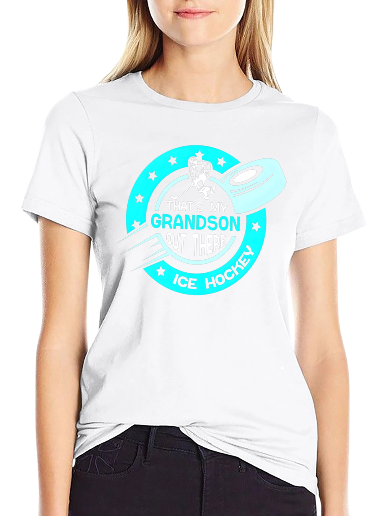 Thats My Grandson Out There Ice Hockey T-Shirt