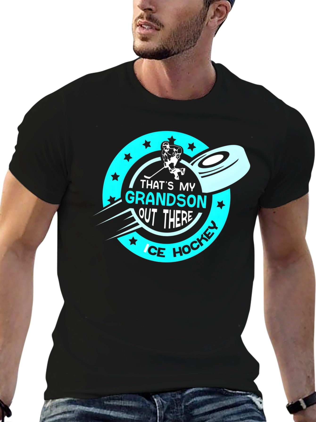 Thats My Grandson Out There Ice Hockey T-Shirt