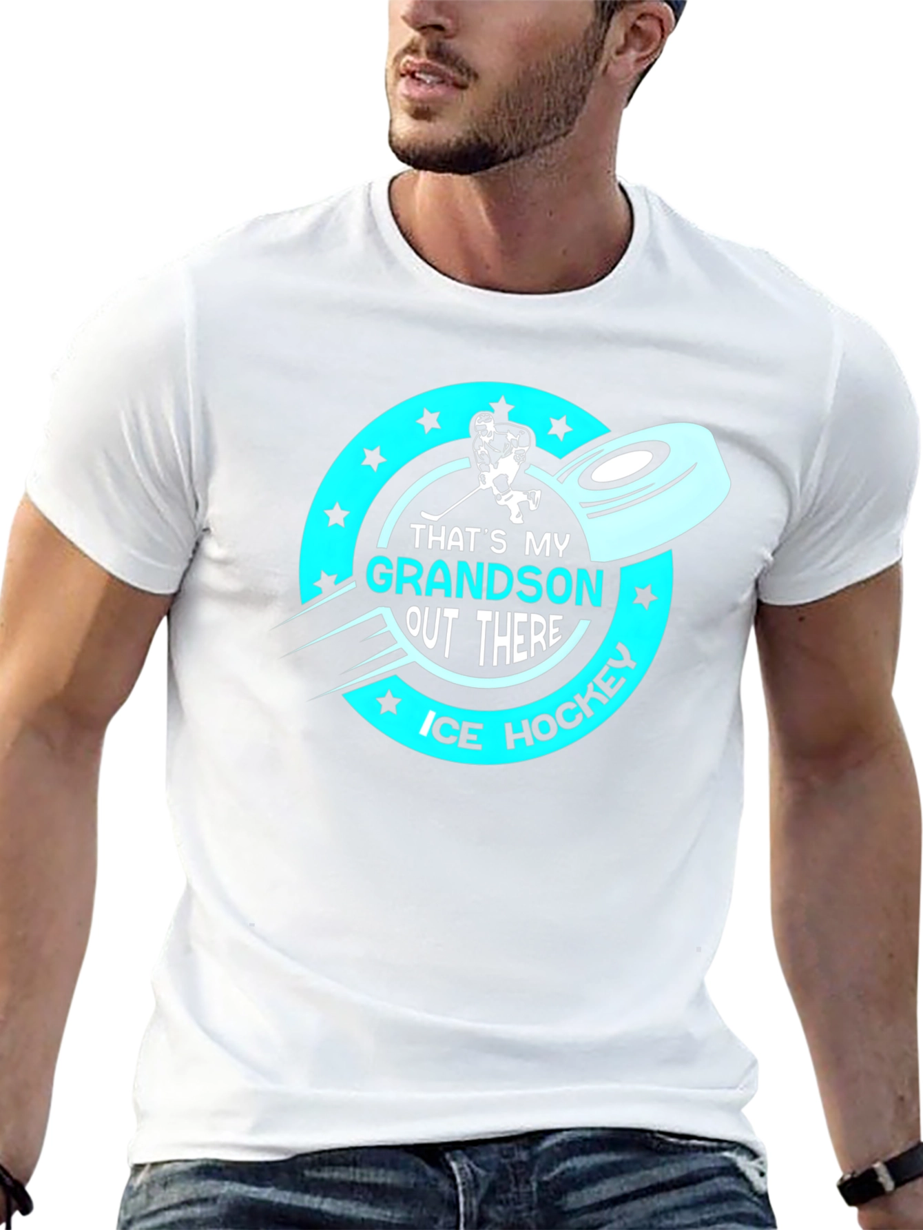 Thats My Grandson Out There Ice Hockey T-Shirt