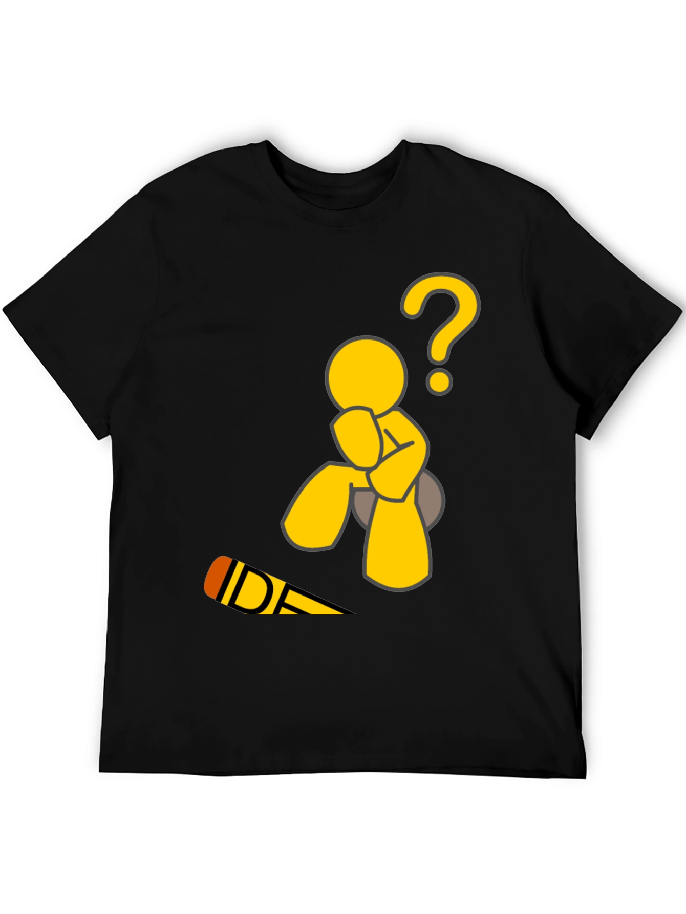 Thinking Man Graphic Tee - Black Cotton