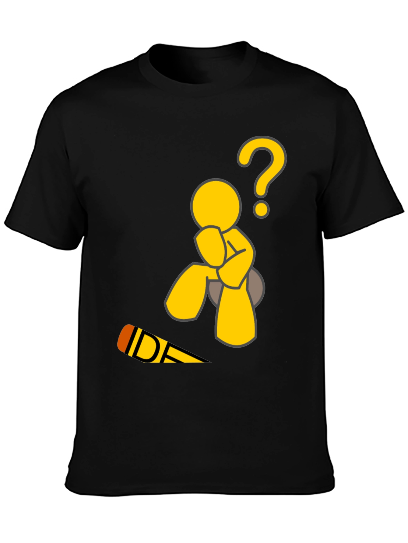 Thinking Man Graphic Tee - Black Cotton