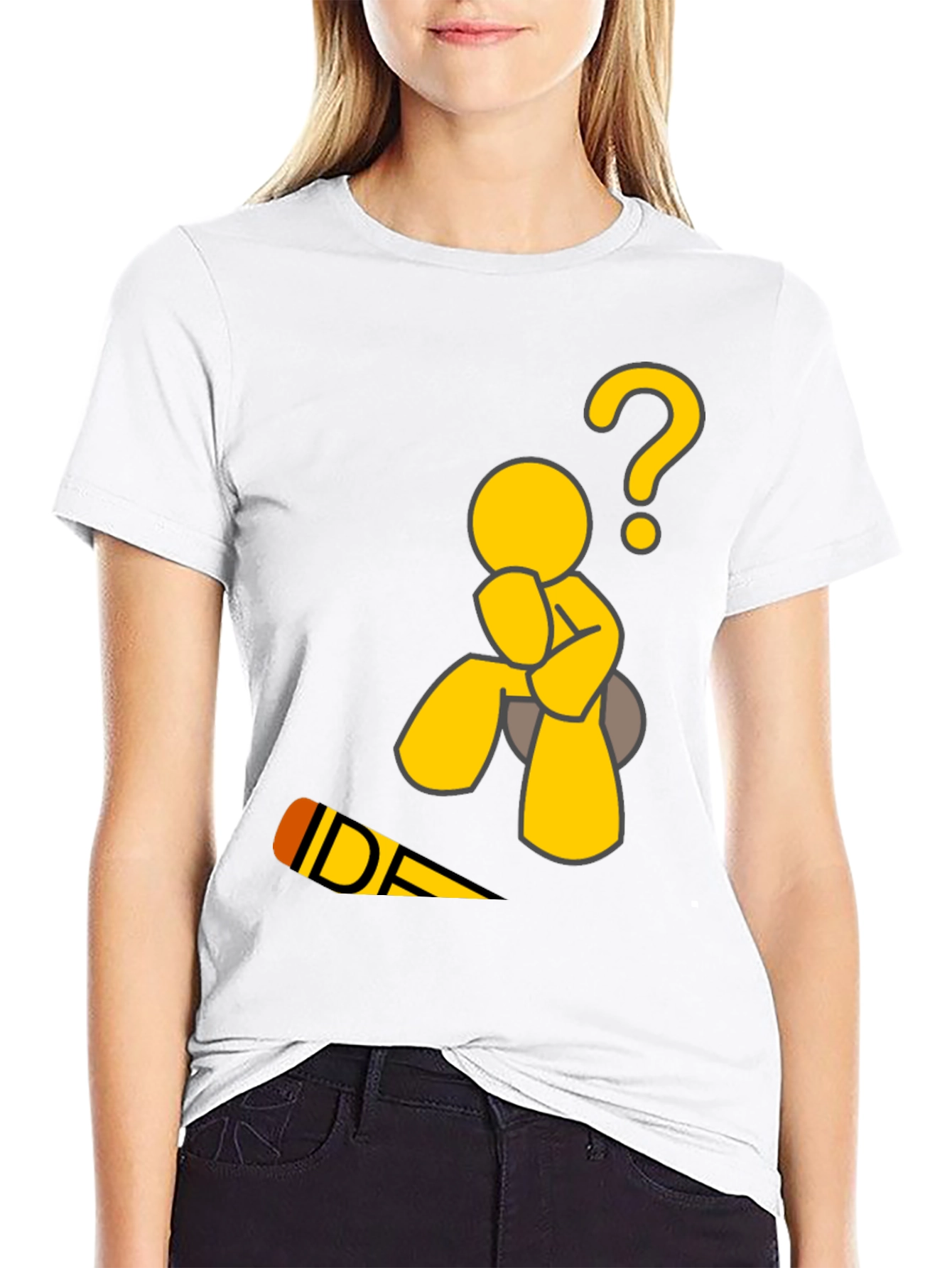 Thinking Man Graphic Tee - Black Cotton