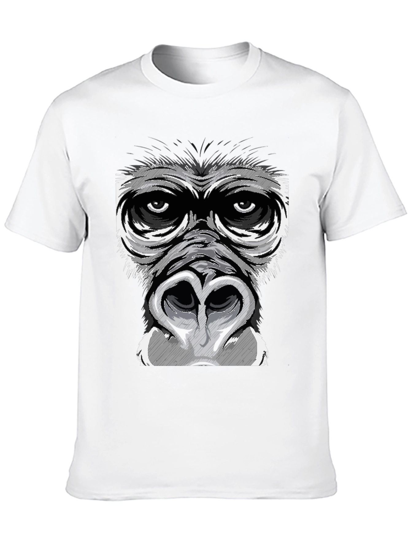 Gorilla Face Graphic Print Black T-Shirt
