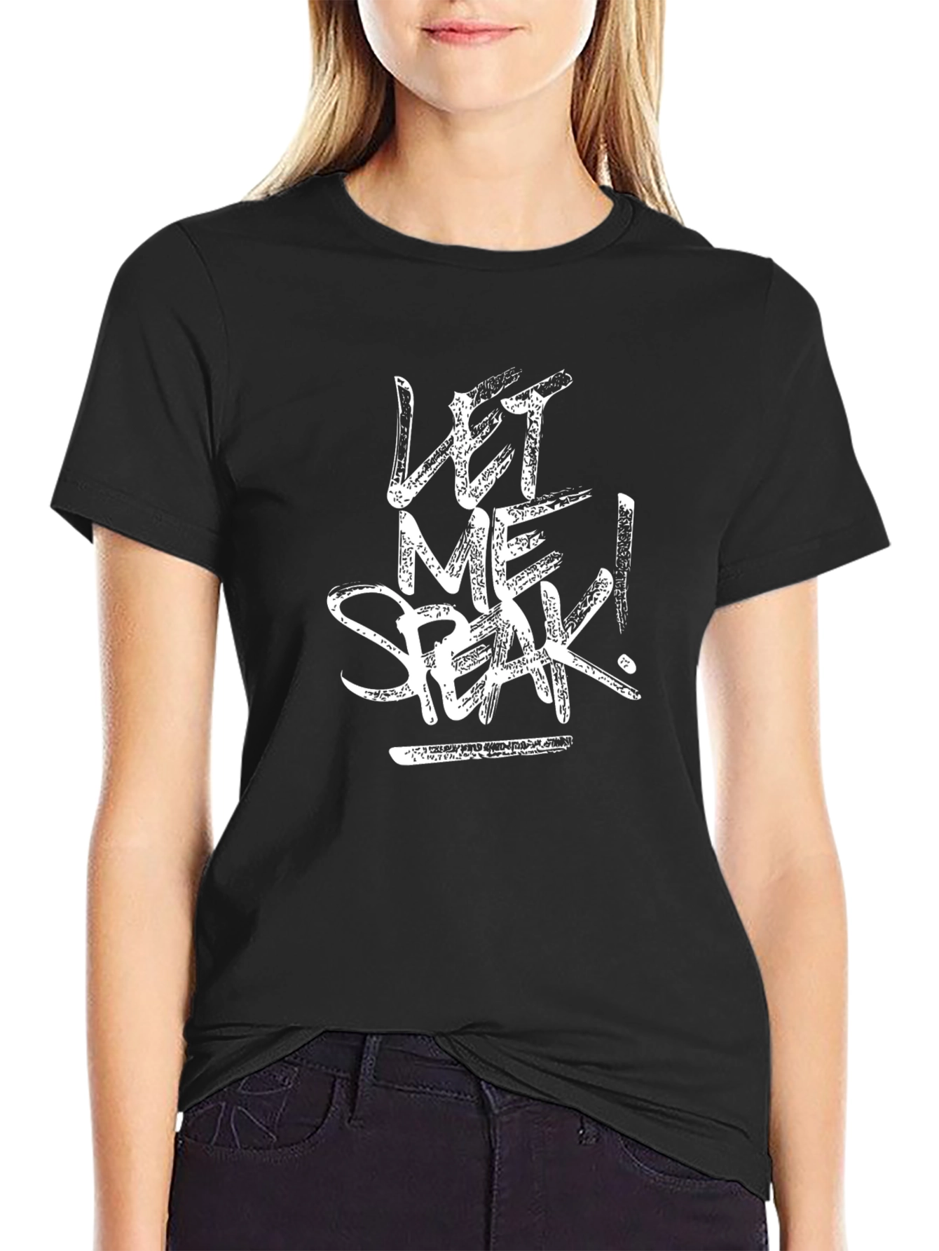 Let Me Speak! Black Graphic Tee