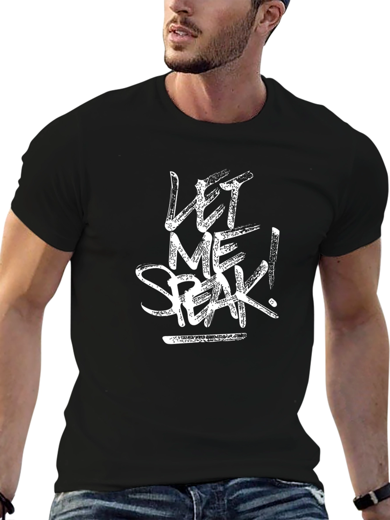 Let Me Speak! Black Graphic Tee