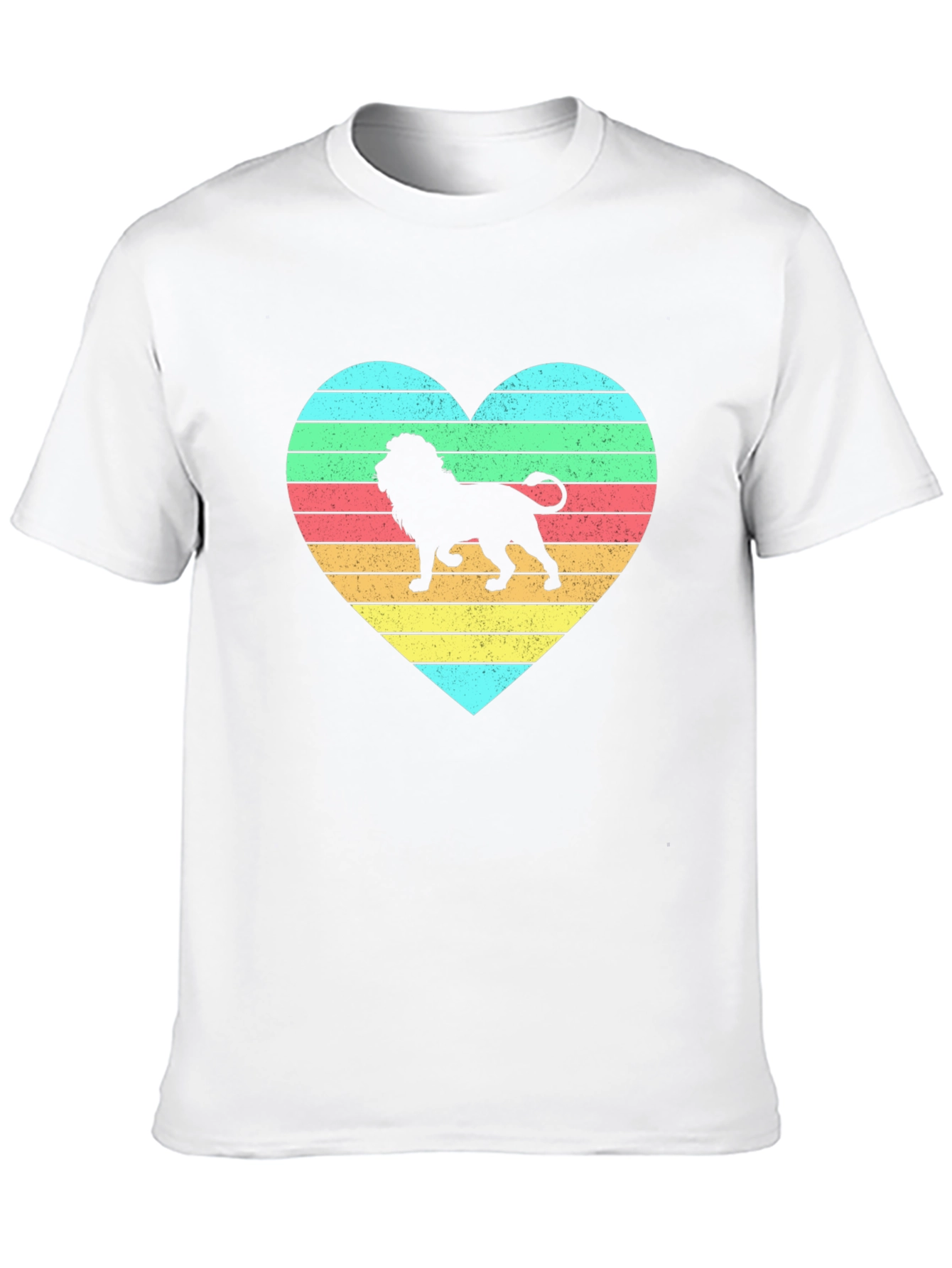 Lion Heart Striped Graphic Tee