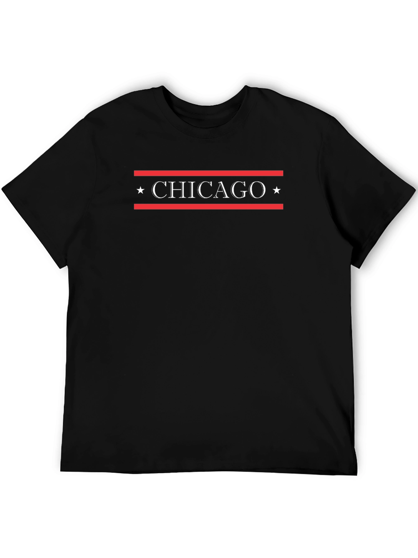 Chicago Star Graphic Tee - Black Cotton T-Shirt
