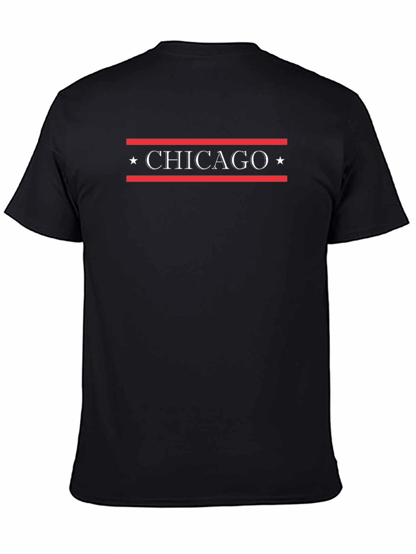 Chicago Star Graphic Tee - Black Cotton T-Shirt