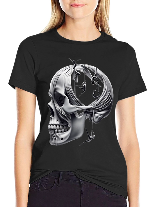 Skull & Acrobatics Black Graphic Tee