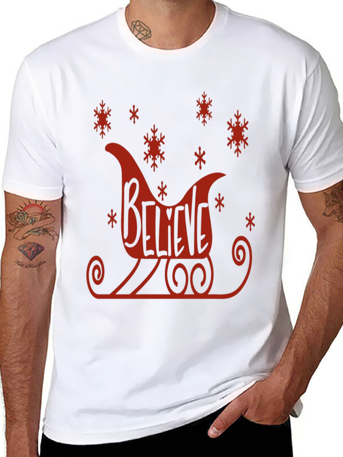 Believe Sleigh Graphic Tee - Holiday Cheer T-Shirt