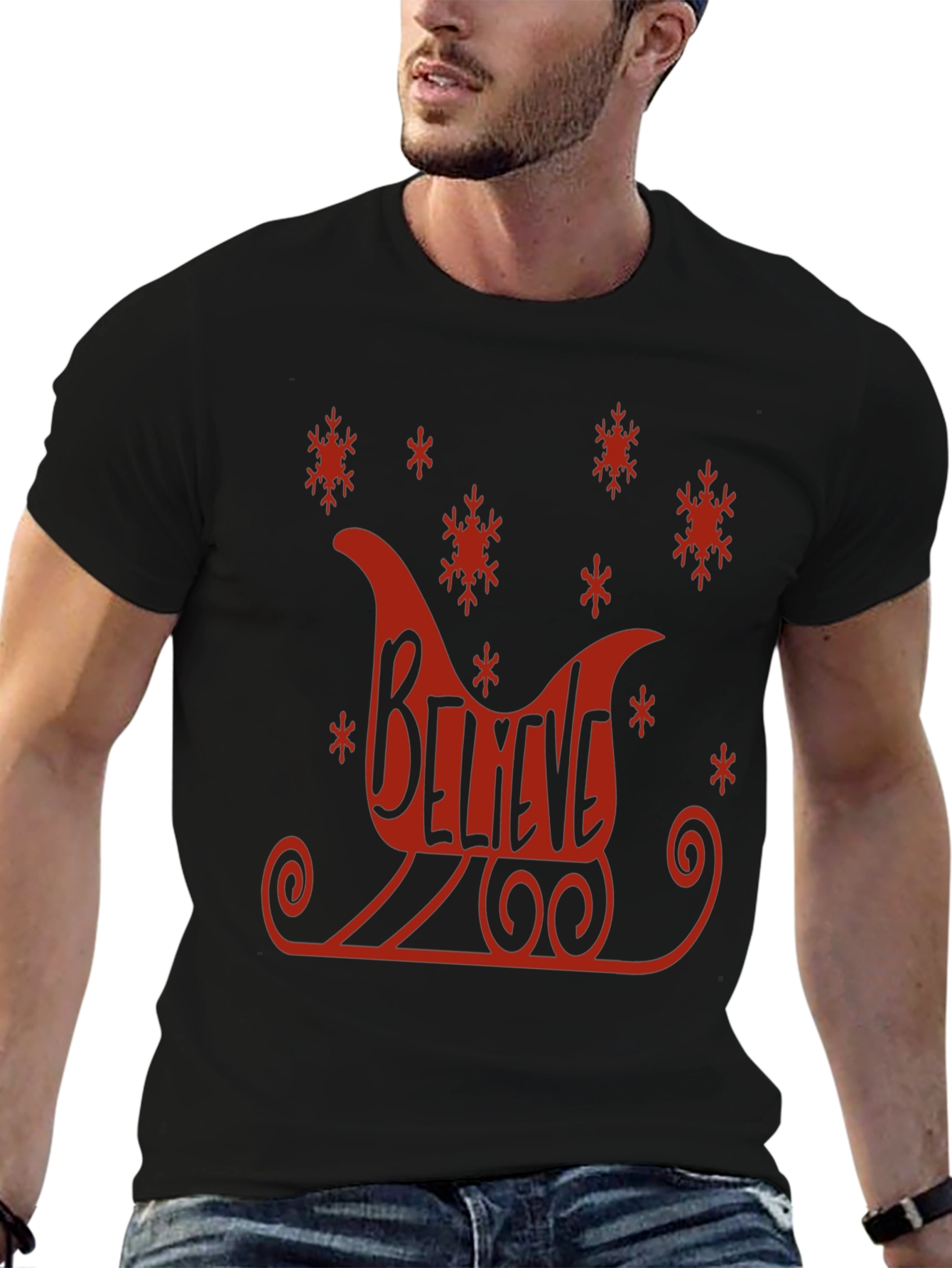 Believe Sleigh Graphic Tee - Holiday Cheer T-Shirt
