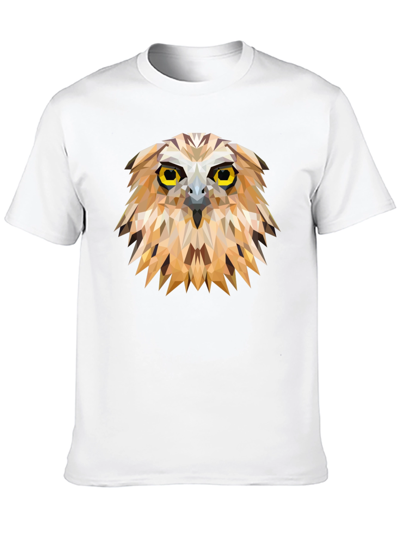 Geometric Owl Graphic Tee - Unique Mens Black T-Shirt