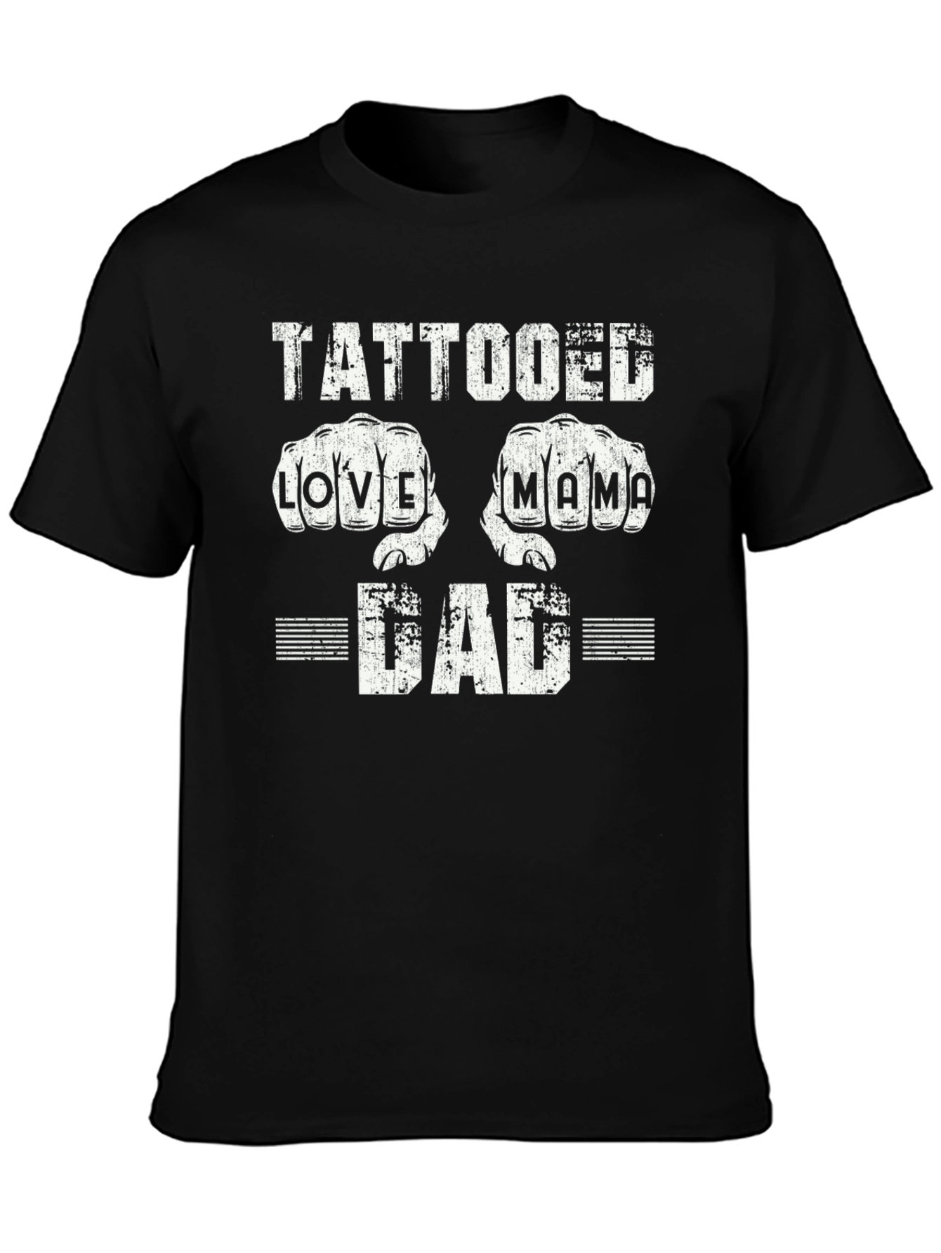 Tattooed Love Mama Dad Graphic T-Shirt