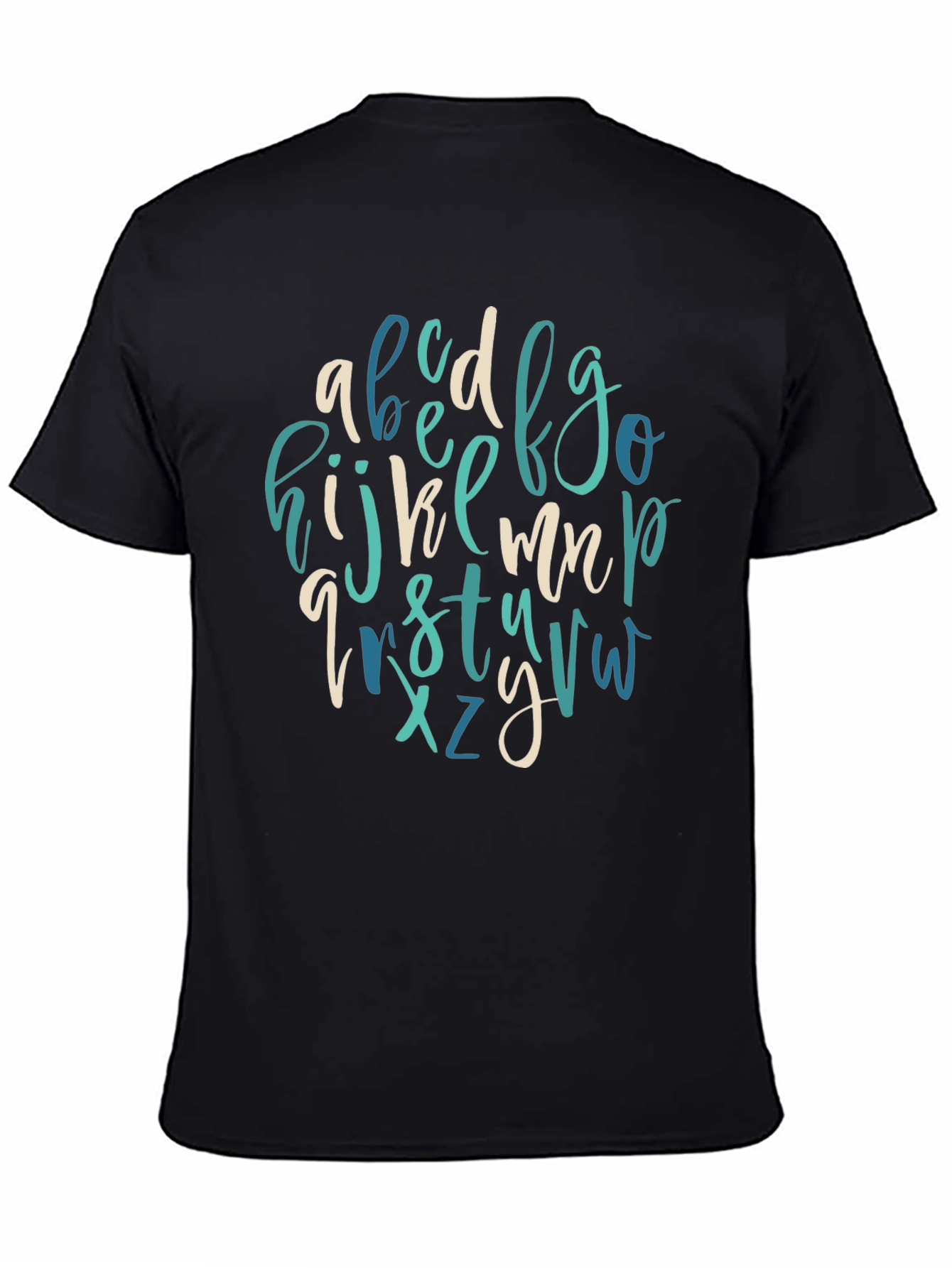 Alphabet Letter Print Crew Neck Tee