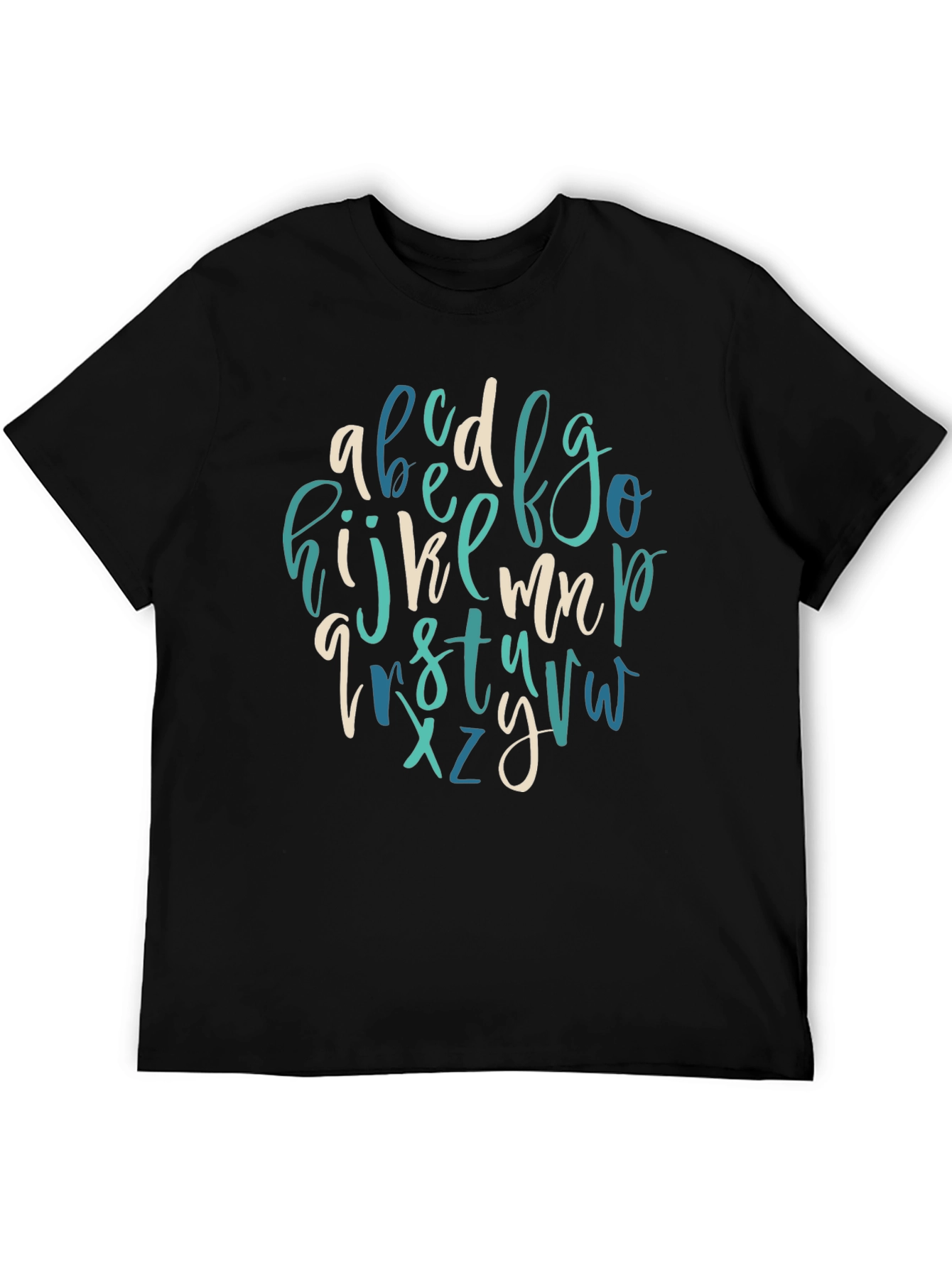 Alphabet Letter Print Crew Neck Tee