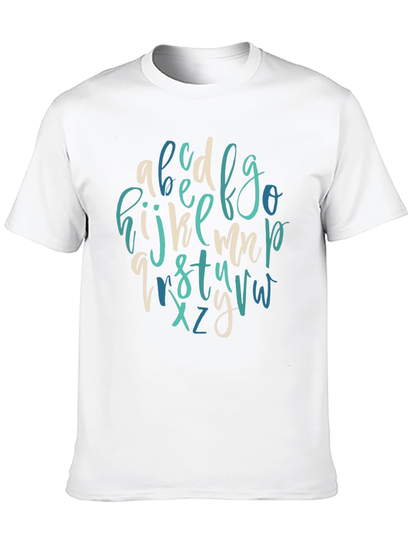 Alphabet Letter Print Crew Neck Tee