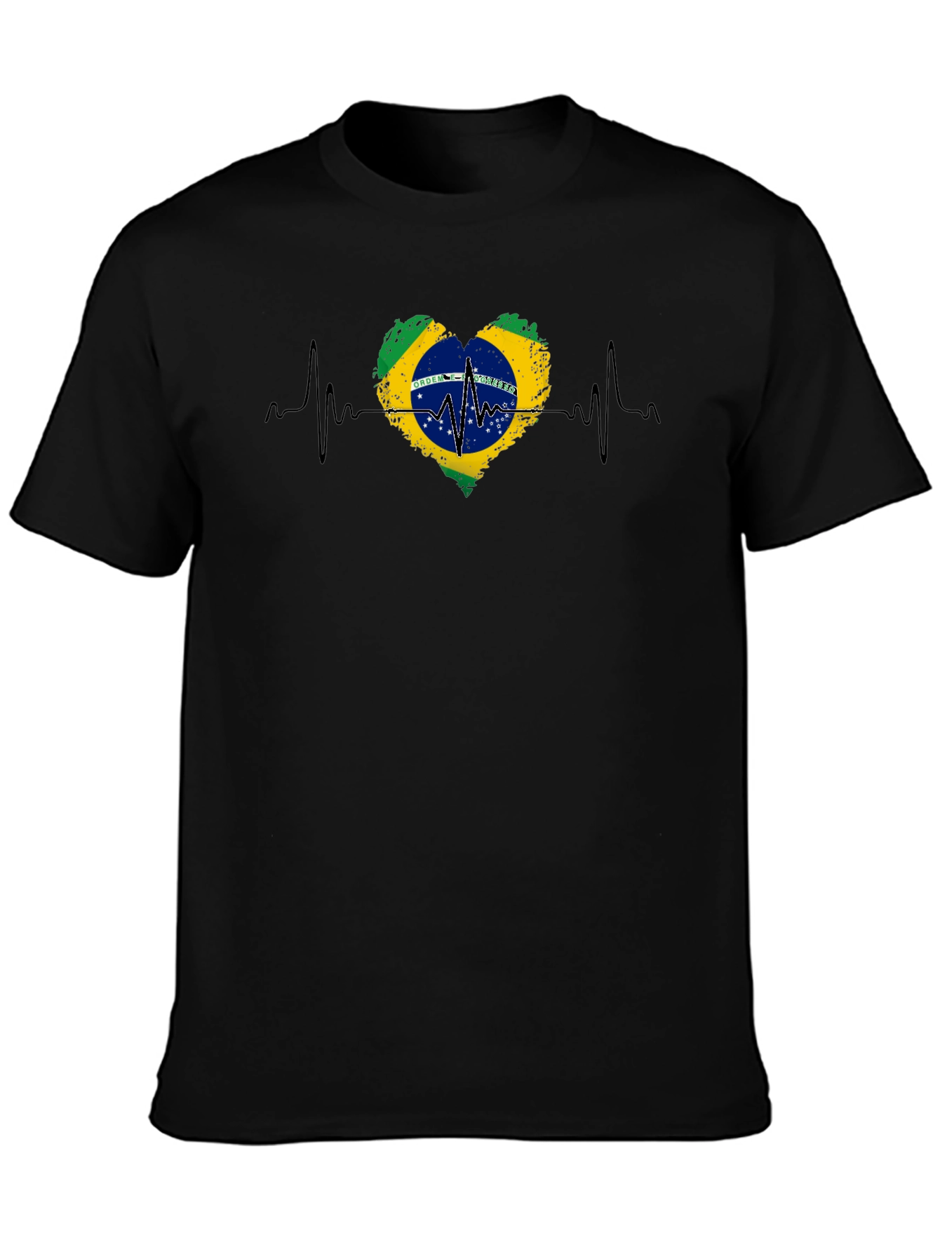 Brazil Flag Heartbeat Graphic Tee