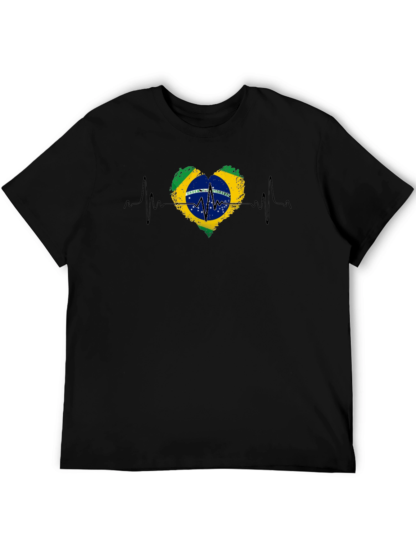 Brazil Flag Heartbeat Graphic Tee