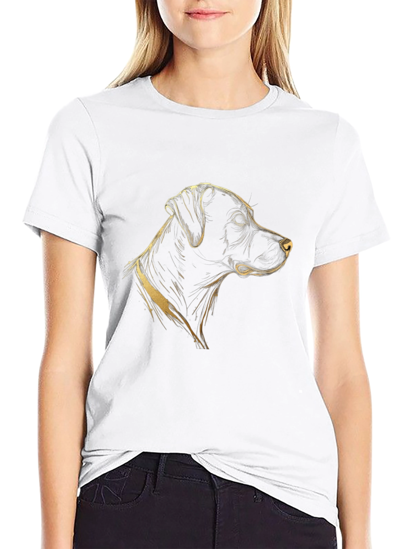 Dog Graphic Tee - Mens Black Cotton T-Shirt
