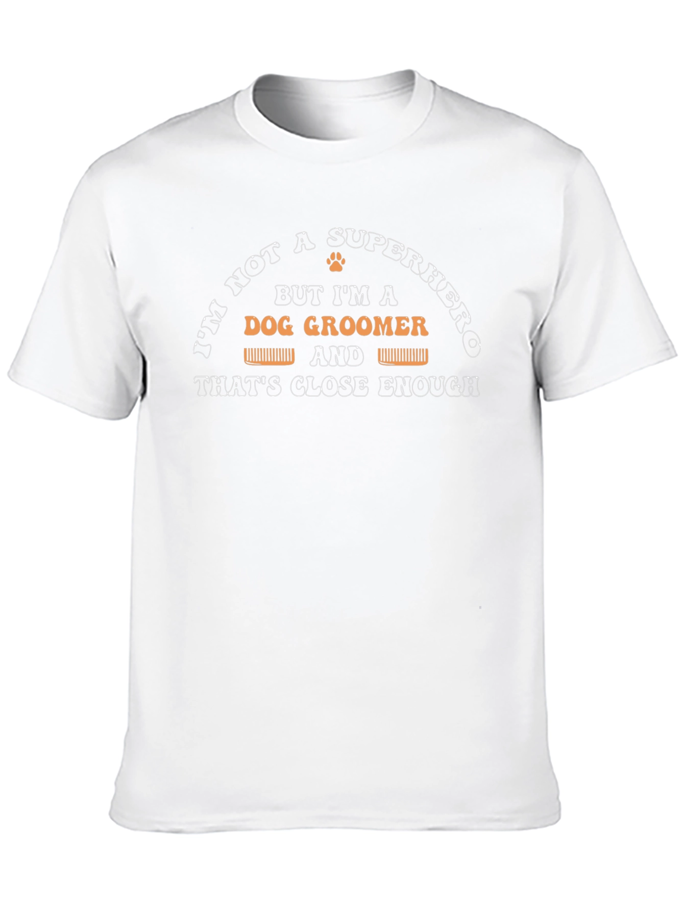 Dog Groomer Superhero Funny T-Shirt