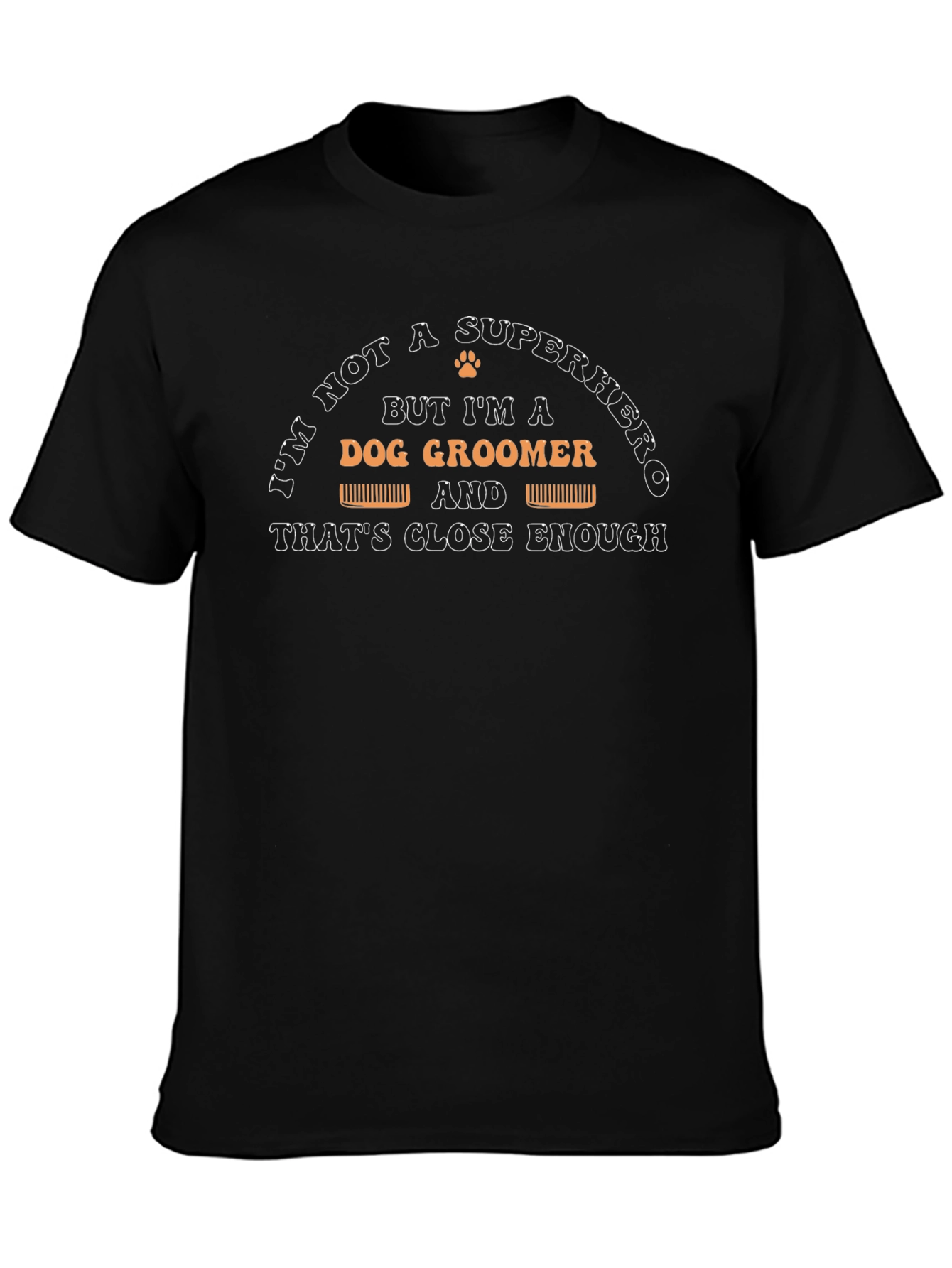 Dog Groomer Superhero Funny T-Shirt
