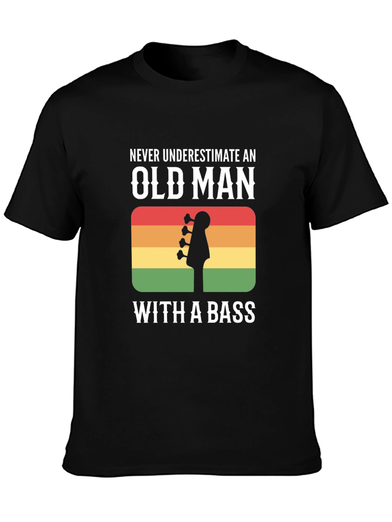 Old Man With a Bass Guitar T-Shirt