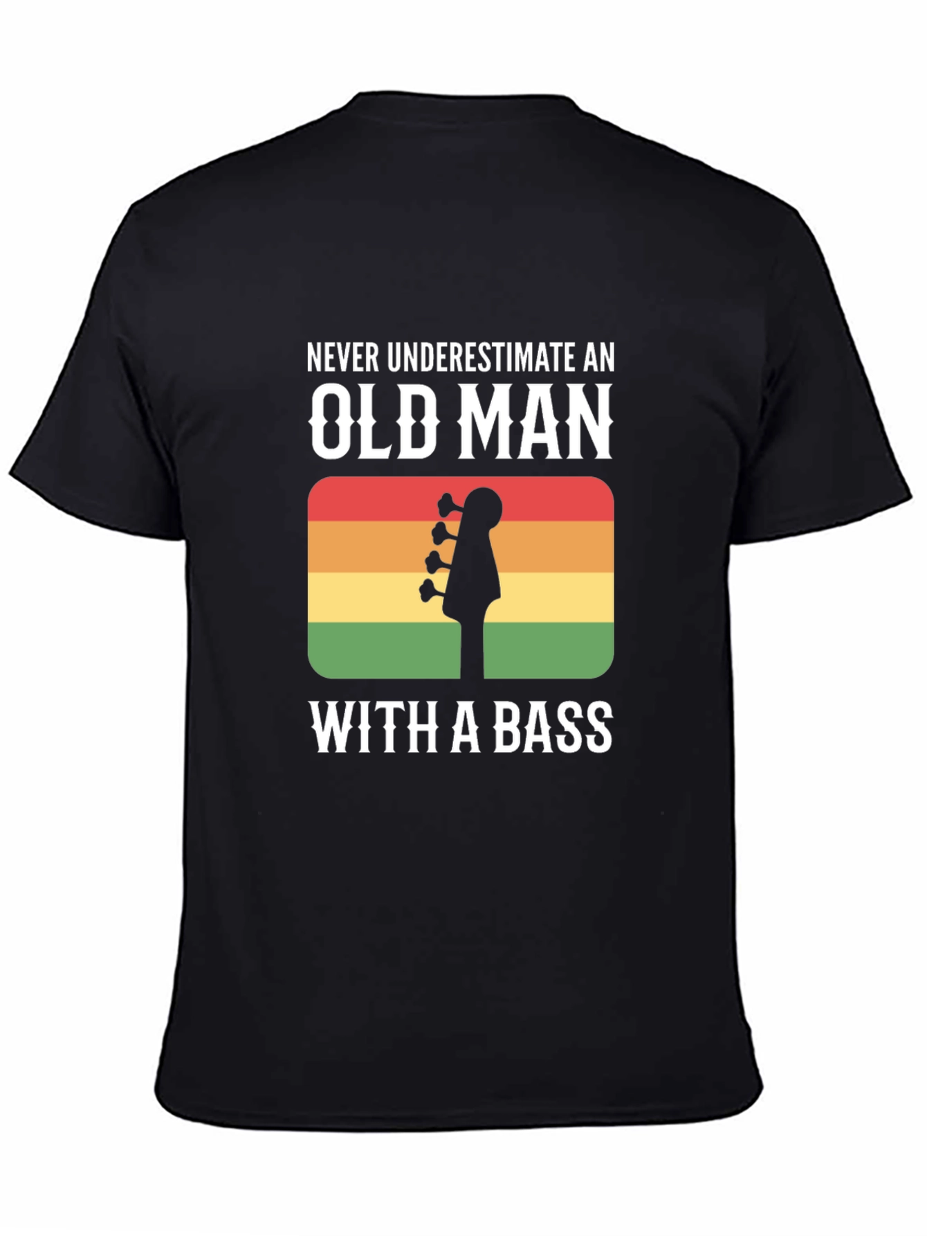 Old Man With a Bass Guitar T-Shirt