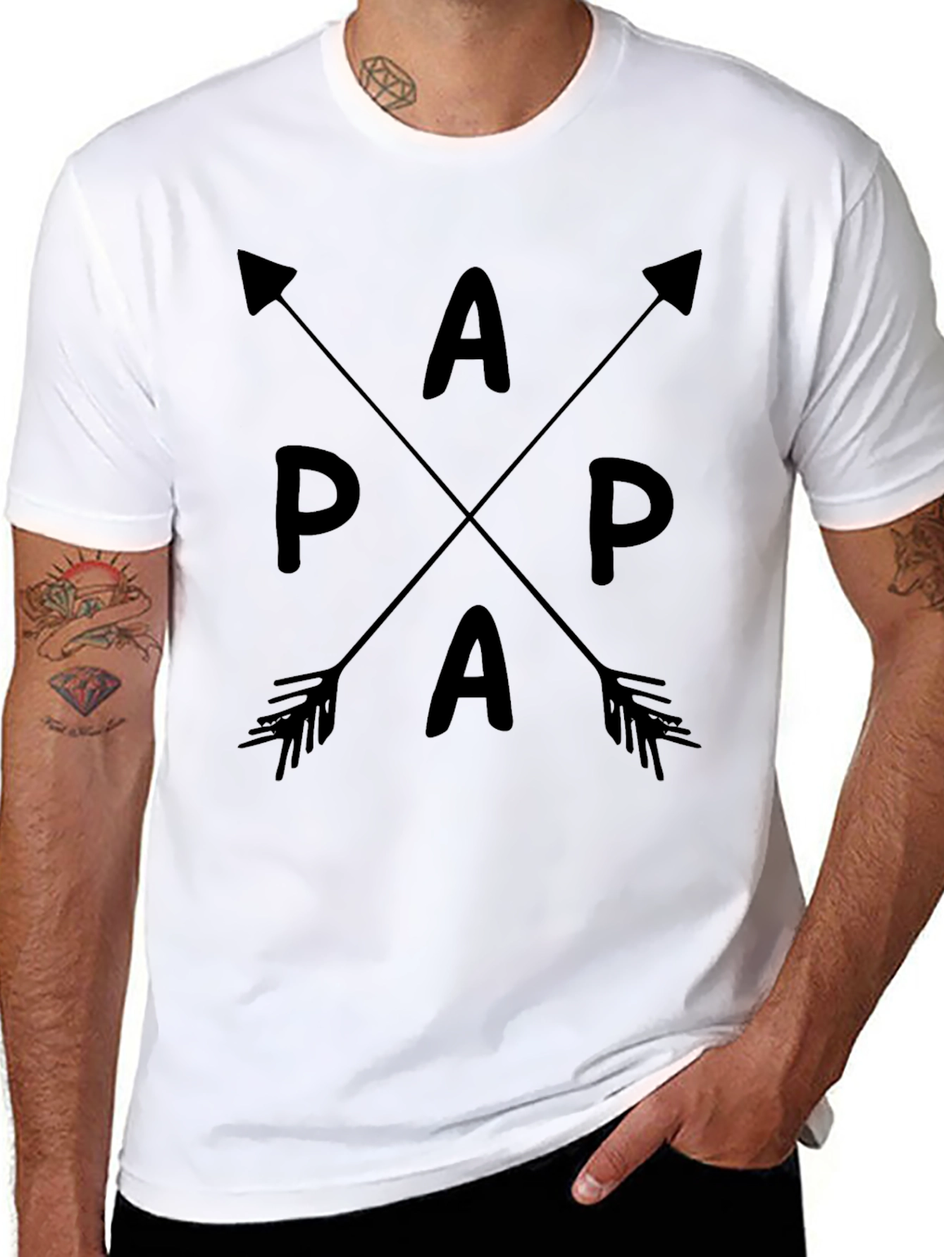 Papa Arrow Graphic Tee - Stylish Dad Shirt