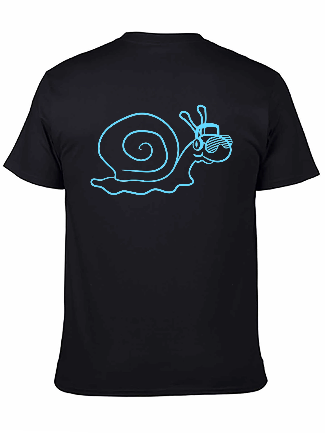 Cool Snail Graphic Tee - Black Cotton Blend