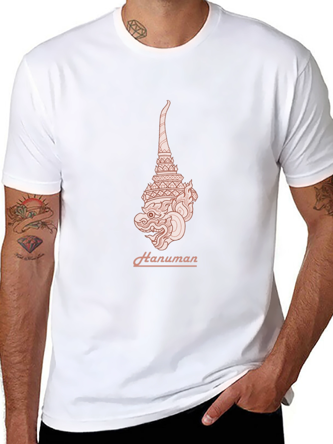 Hanuman Graphic Tee - Stylish Black T-Shirt