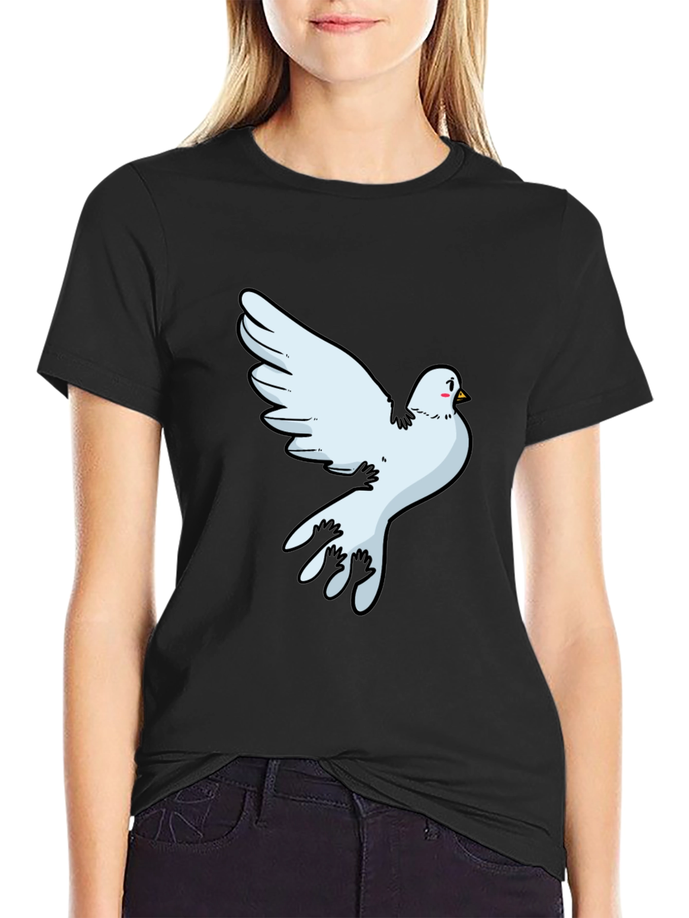 Dove Graphic Black T-Shirt - Soft Cotton Blend