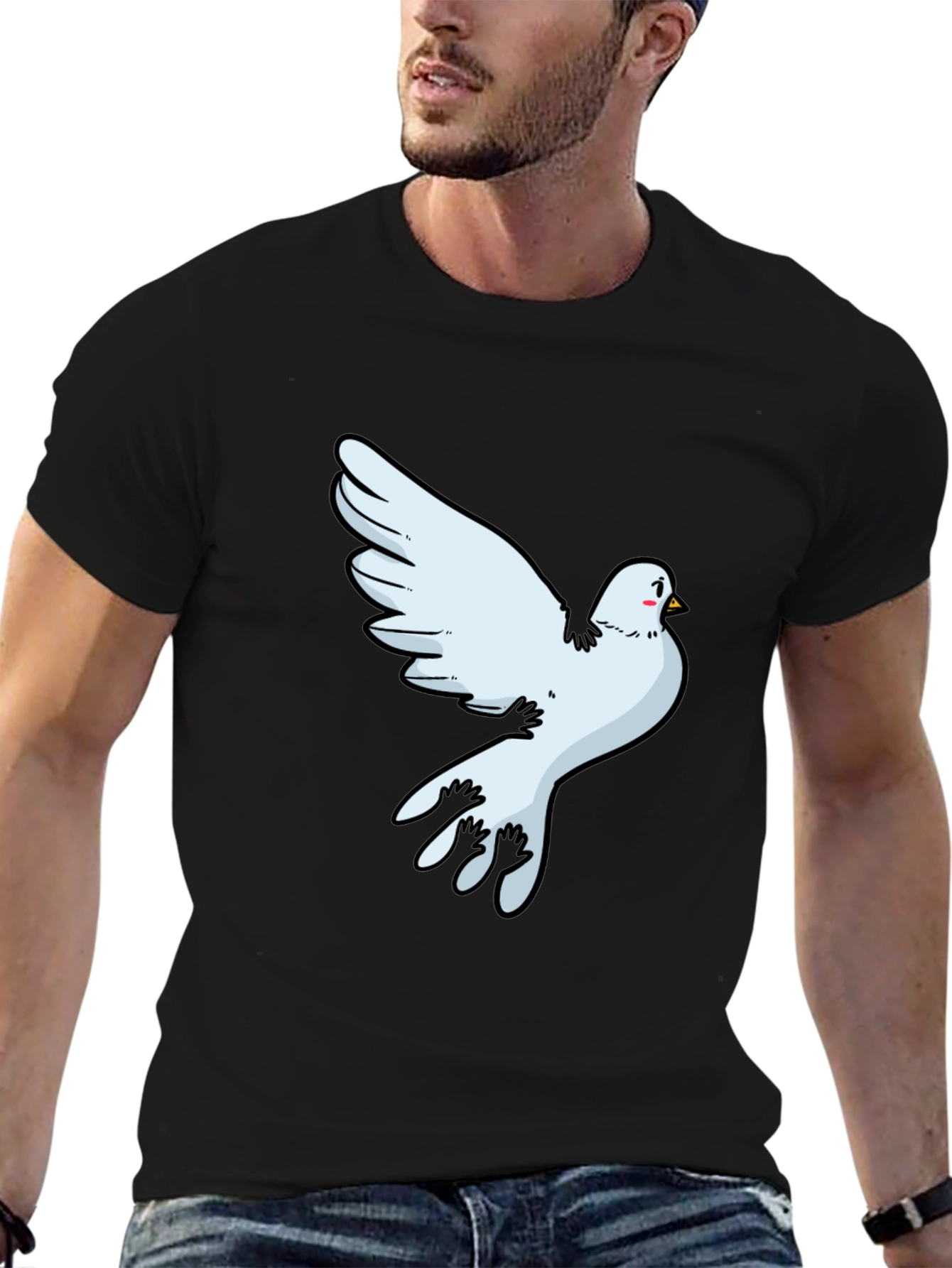 Dove Graphic Black T-Shirt - Soft Cotton Blend
