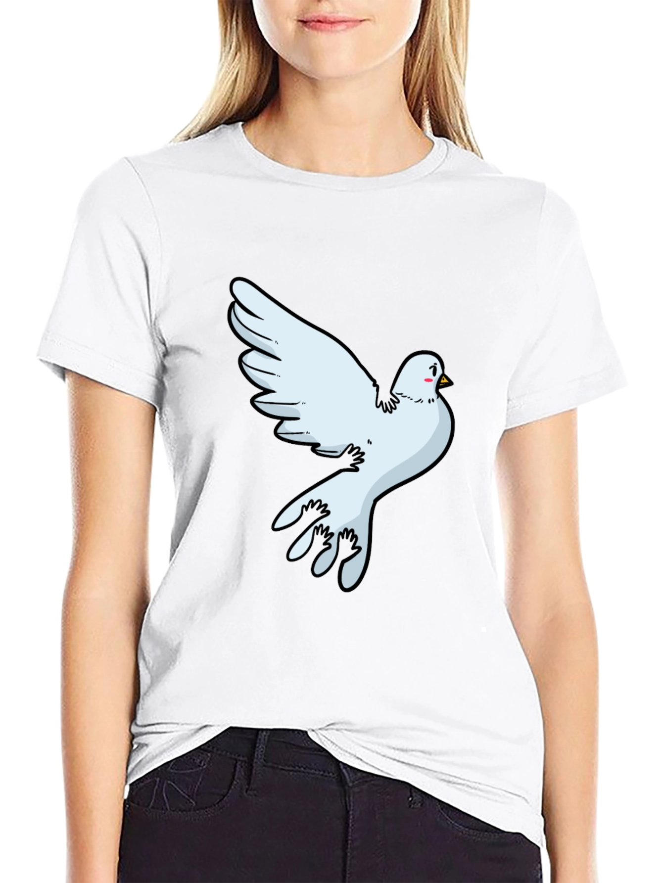 Dove Graphic Black T-Shirt - Soft Cotton Blend