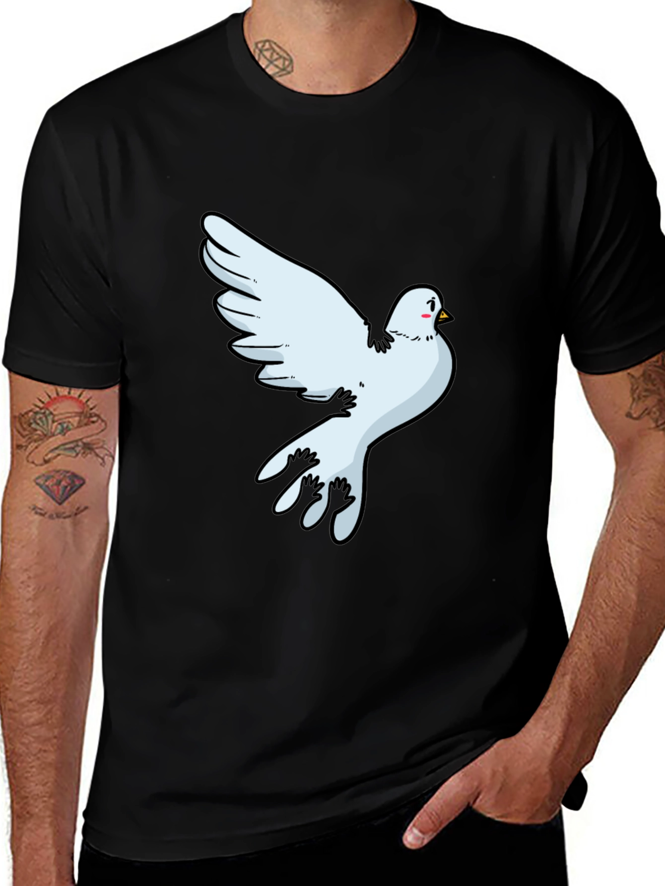 Dove Graphic Black T-Shirt - Soft Cotton Blend