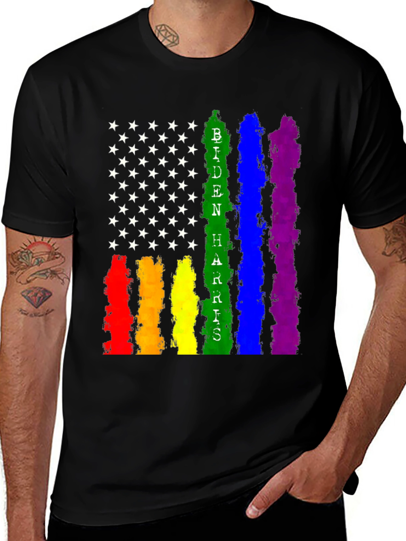 Biden Harris Pride Flag T-Shirt
